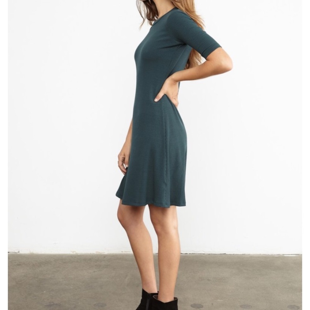 Amour Vert Marilyn Ribbed Dress in Darkest Spruce